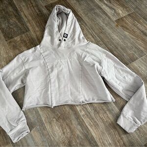 Women's Light Gray Cropped Hoodie